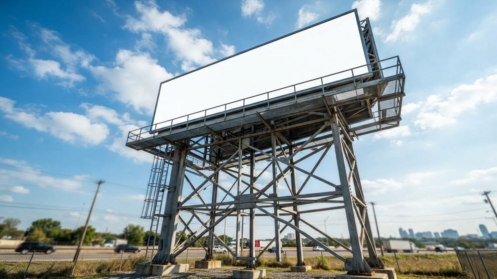 Large outdoor advertising billboard steel structure