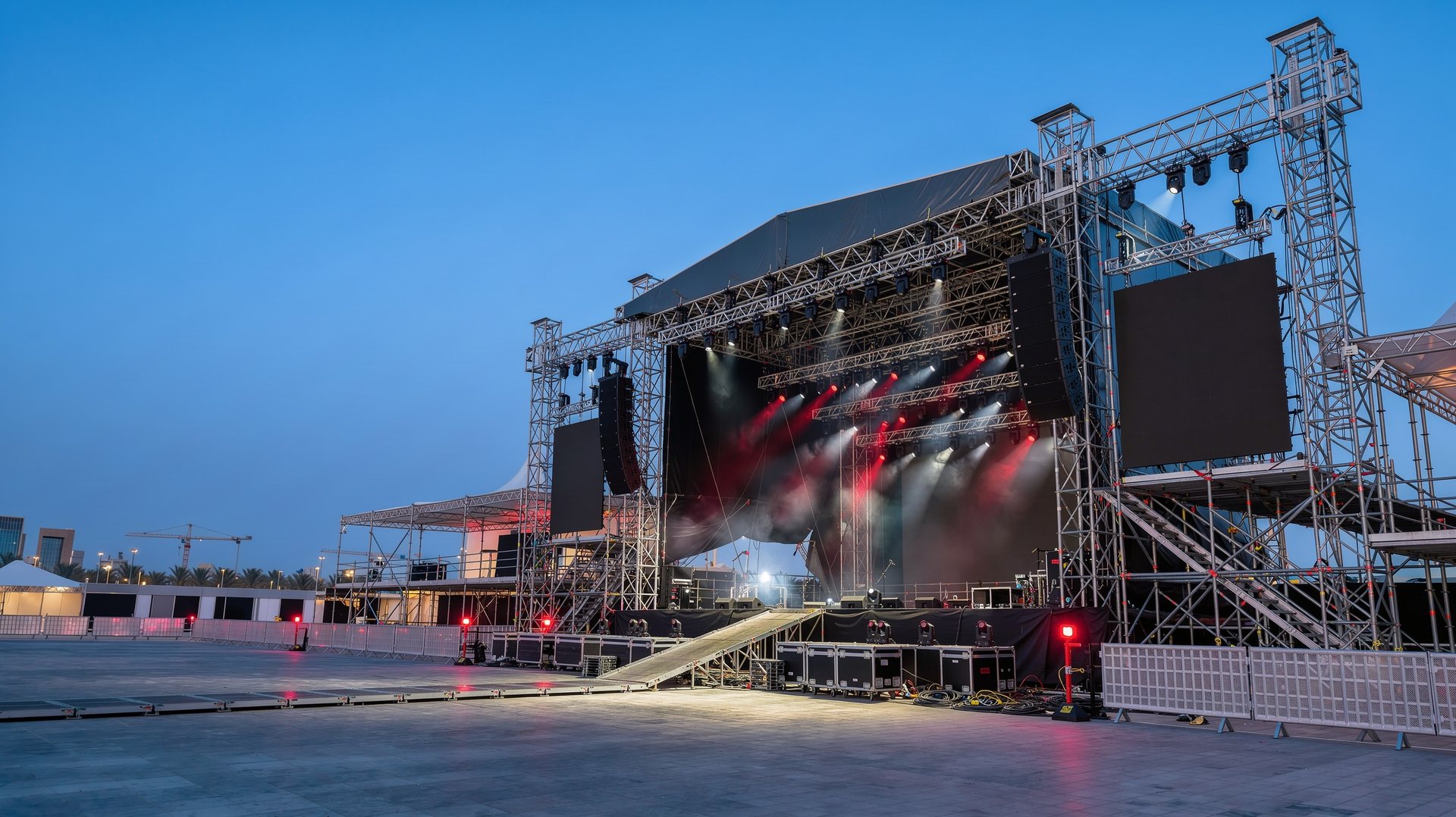 Event stage truss and lighting structure for concerts